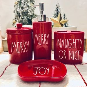 Rae Dunn Red Bathroom Accessories